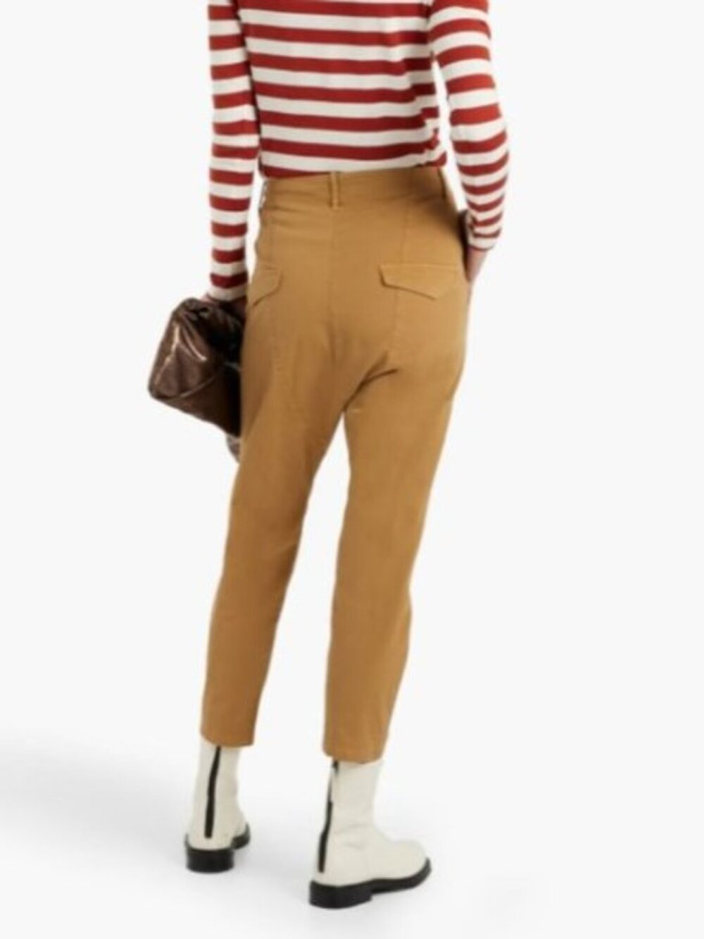 Nili Lotan Paris Drop Crotch Pants in Camel Size 8 - Picture 3 of 13